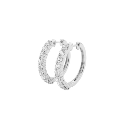 Saks Fifth Avenue Build Your Own Collection 14K Gold & Natural Round Diamond Shared Prong Hoop Earrings