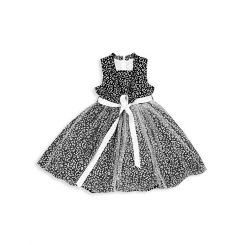Joe-Ella Little Girls & Girls Overlay Floral Dress