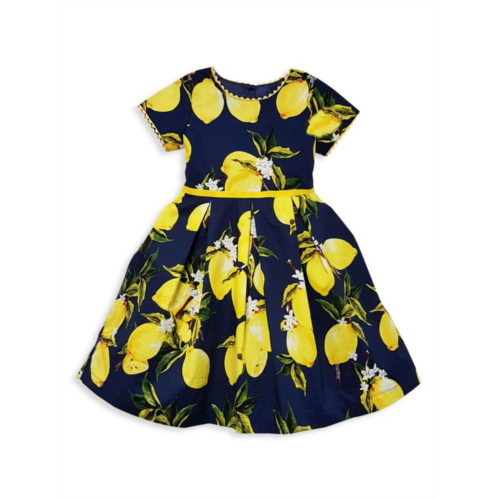 Joe-Ella Little Girls & Girls Lemon Print Dress