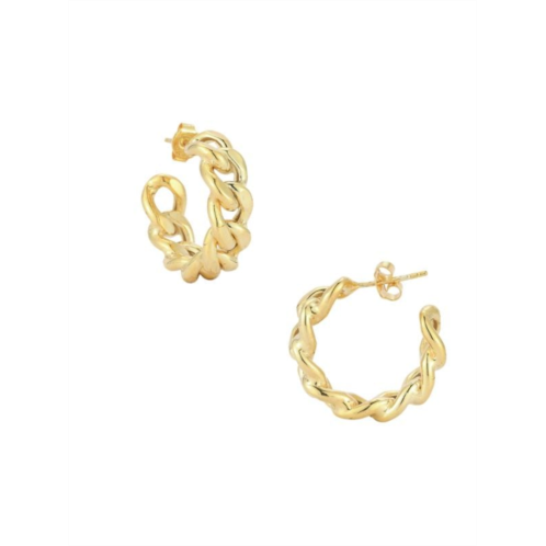 SPHERA MILANO 14K Goldplated Sterling Silver Curb Chain Hoop Earrings