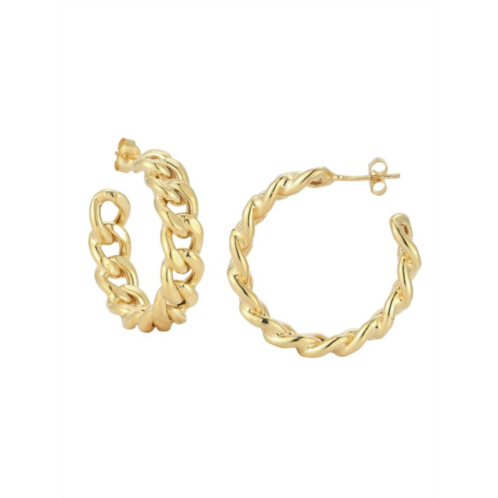 SPHERA MILANO 14K Goldplated Sterling Silver Curb Chain Hoop Earrings