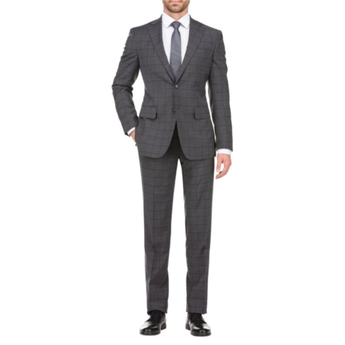 English Laundry Two Button Windowpane Wool Blend Suit