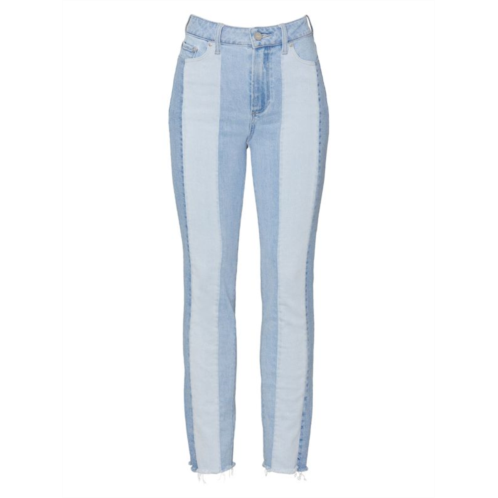 Paige Stripe Straight Fit Jeans