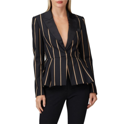 Self-Portrait Striped Peplum Blazer