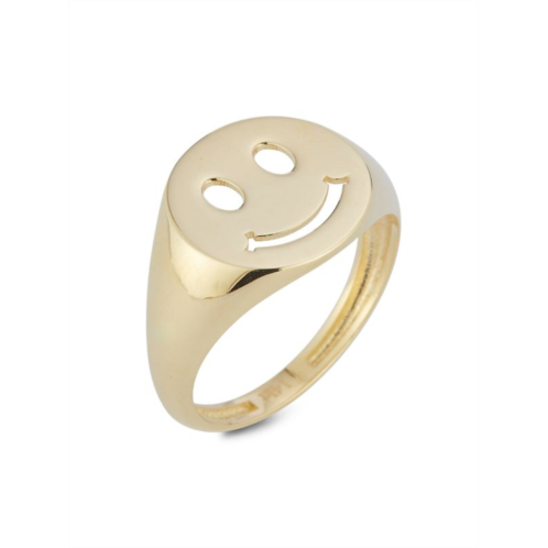 Saks Fifth Avenue 14K Yellow Gold Smiley Face Signet Ring