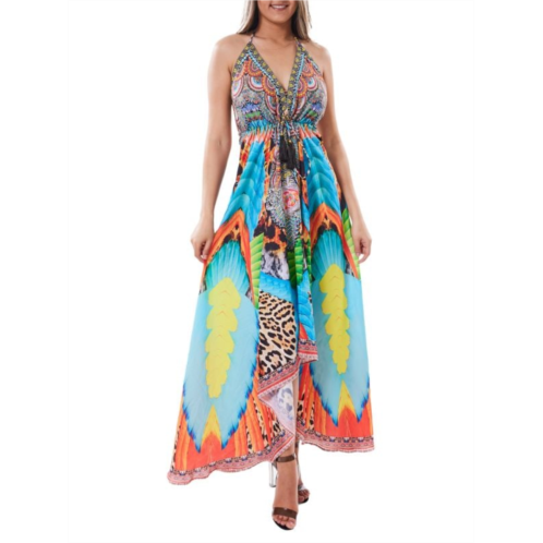 Ranee  s Mixed Print Halter Cover Up Dress