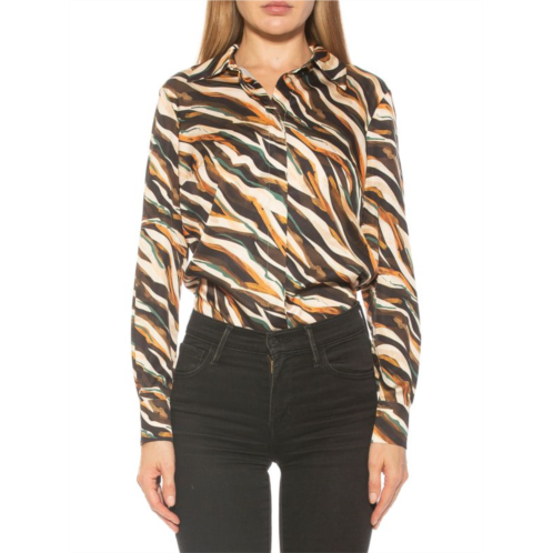 Alexia Admor Cassidy Collared Classic Button Down Silky Shirt