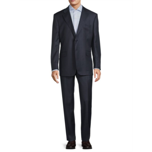 Saks Fifth Avenue Classic Fit Glen Plaid Wool Suit