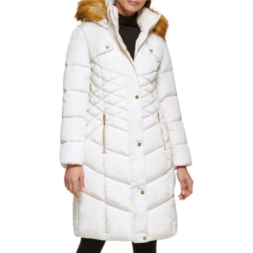 Guess Faux Fur Trim Puffer Coat