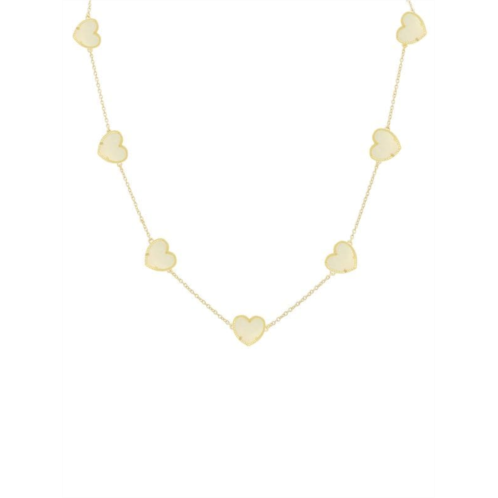 JanKuo 14K Goldplated & Mother Of Pearl Station Necklace