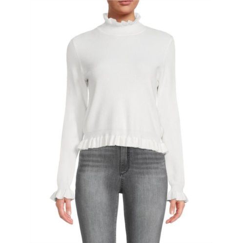 Patrizia Luca Ruffle Crop Sweater