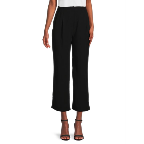 Gracia Pleated Straight Cropped Wide Leg Pants
