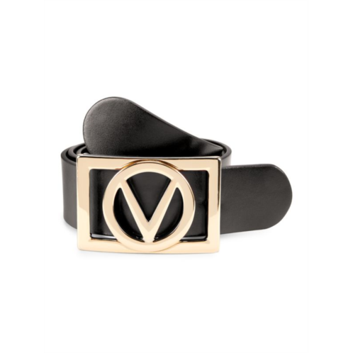 Valentino by Mario Valentino Dolly Logo Buckle Leather Belt