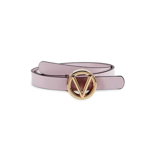 Valentino by Mario Valentino Logo Buckle Leather Belt