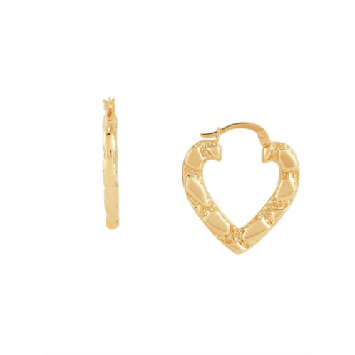 Saks Fifth Avenue 14K Yellow Gold Heart Shaped Hoop Earrings