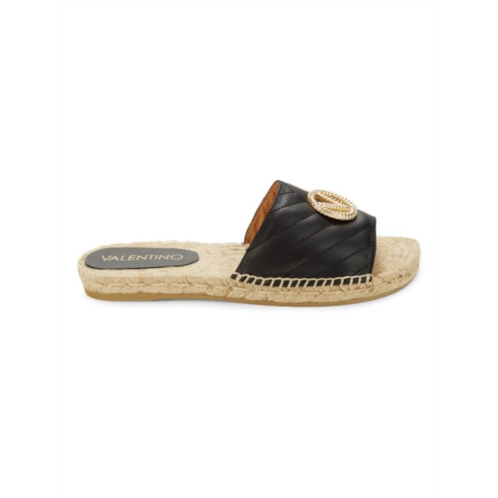 Valentino by Mario Valentino Clavel Quilted Espadrille Flat Sandals