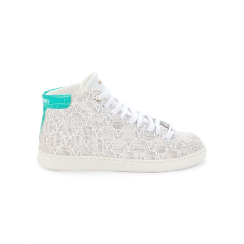 Valentino by Mario Valentino Mabel Perforated Mongram High Top Sneakers