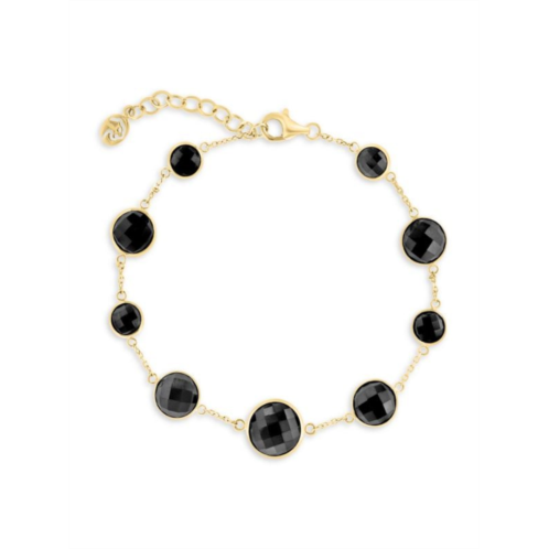 Effy 14K Yellow Gold & Onyx Station Bracelet