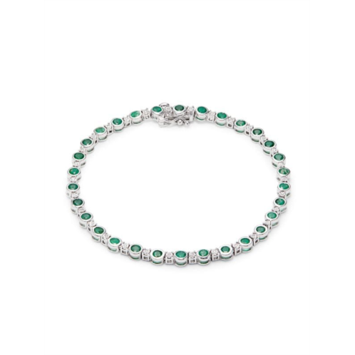 Effy ENY Sterling Silver, Emerald & Diamond Bracelet