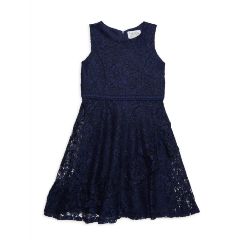 Us Angels Girls Floral Lace Fit & Flared Dress