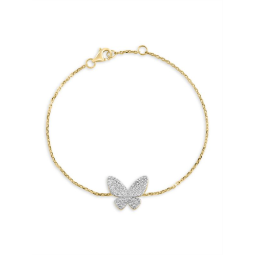 Effy ENY 14K Goldplated Sterling Silver & 0.38 TCW Diamond Butterfly Bracelet