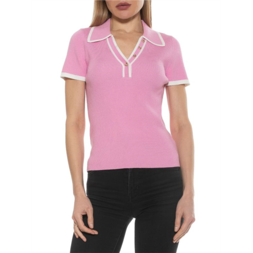 Alexia Admor Alice Ribbed Contrast Trim Polo