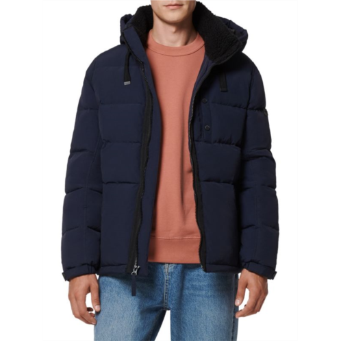 Andrew Marc Hubble Faux Shearling Hooded Crinkle Down Jacket