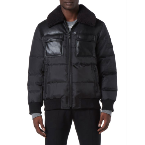 Andrew Marc Beaumont Faux Shearling Collar Puffer Jacket