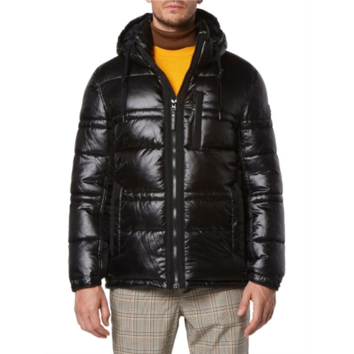 Andrew Marc Gotham Hooded Liquid Puffer Jacket