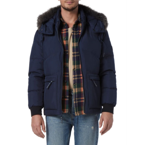 Andrew Marc Gramercy Faux Fur Trim Down Parka