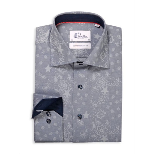 Finollo Contemporary Fit Paisley Dress Shirt