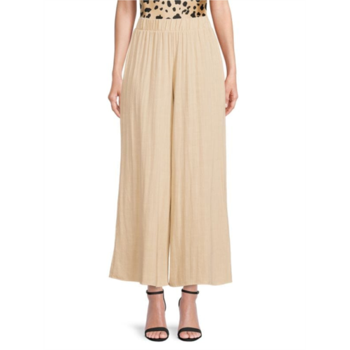 Renee C. Wide Leg Linen Blend Pants