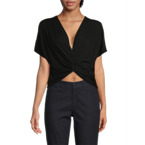 Renee C. Twist Front Crop Top