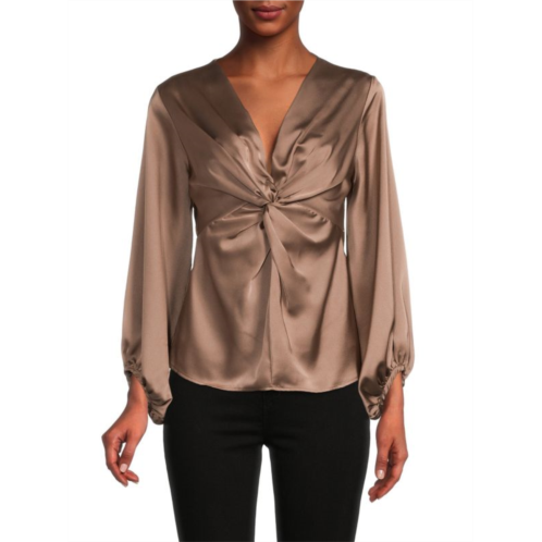 Renee C. Twist Front Satin Top