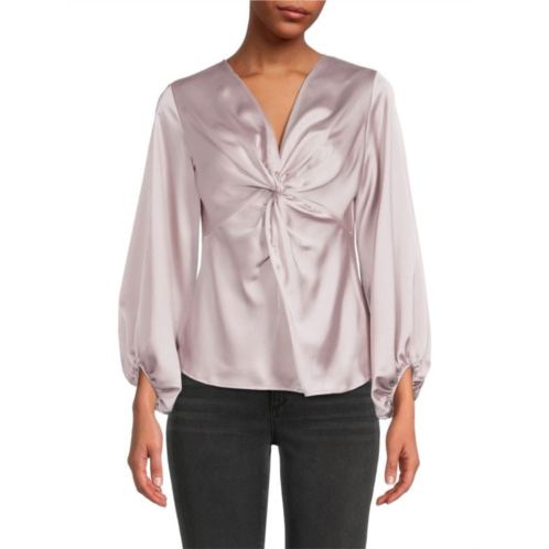 Renee C. Twist Front Satin Top