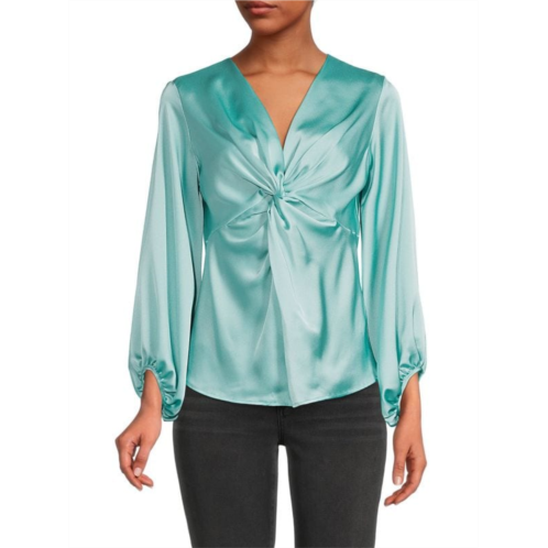 Renee C. Twist Front Satin Top