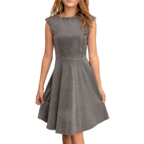 Un Deux Trois Girls Glitter Fit and Flare Dress