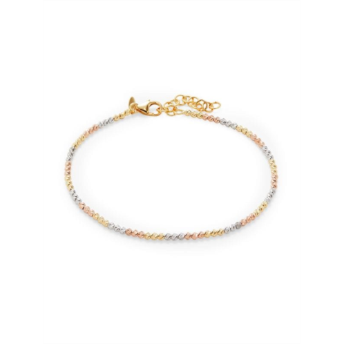 Saks Fifth Avenue Made in Italy 14K Tri Tone Gold Beaded Bracelet