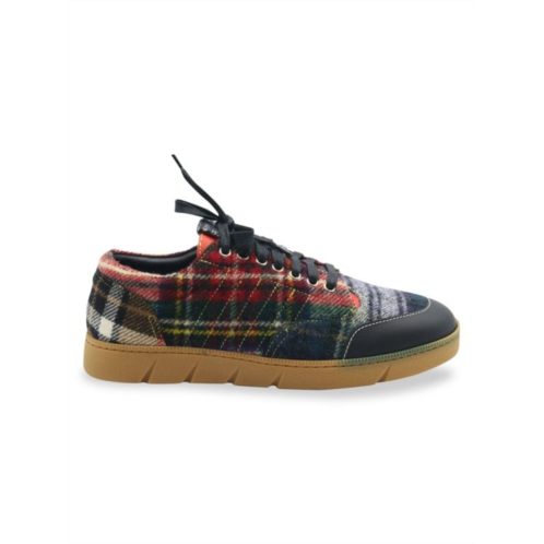 Loewe Plaid Sneakers In Multicolor Wool Athletic Shoes Sneakers
