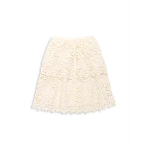 Self-Portrait Little Girls & Girls Guipure Lace Tiered Skirt