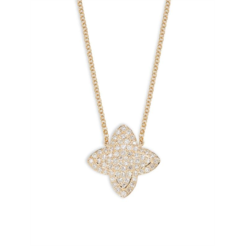 Effy 14K Yellow Gold & 0.27 TCW Diamond Clover Necklace