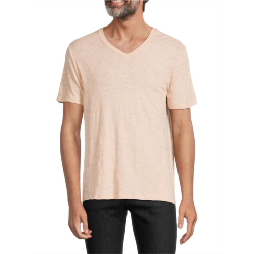 ATM Anthony Thomas Melillo Textured V Neck Cotton T Shirt