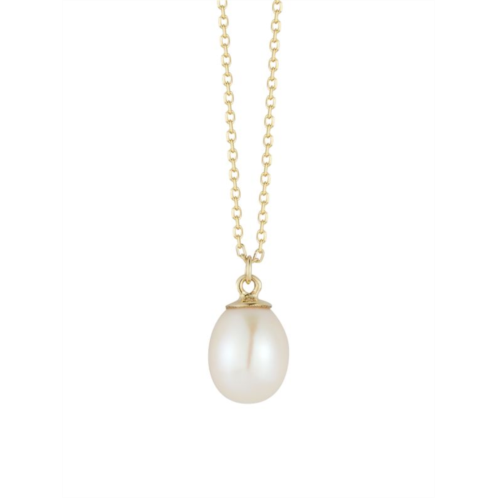 Saks Fifth Avenue 14K Yellow Gold & 6.5-8MM Cultured Freshwater Drop Pearl Pendant Necklace