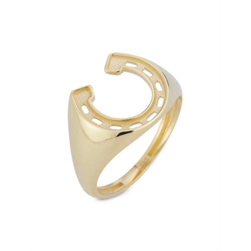 Saks Fifth Avenue 14K Yellow Gold Signet Horseshoe Ring