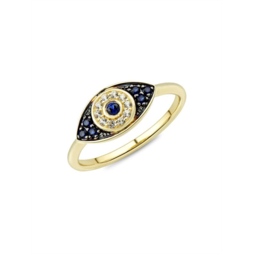 Saks Fifth Avenue 14K Yellow Gold & Created Sapphire Evil Eye Ring