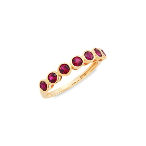 Saks Fifth Avenue 14K Yellow Gold & Created Ruby Band Ring