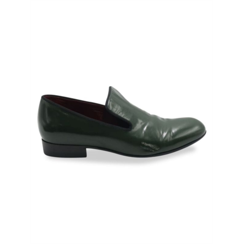 Celine Flat Loafers In Green Leather Flats Loafers