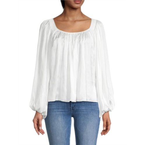 Kobi Halperin Alanna Pintuck Balloon Sleeve Blouse