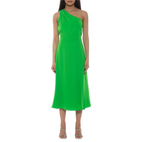 Alexia Admor Fay One Shoulder Midi Fit and Flare Dress