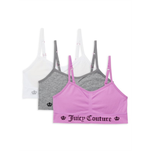 Juicy Couture Girls 3-Pack Logo Sports Bra